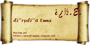 Árpád Emma névjegykártya