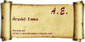 Árpád Emma névjegykártya