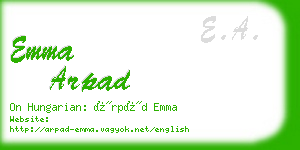 emma arpad business card